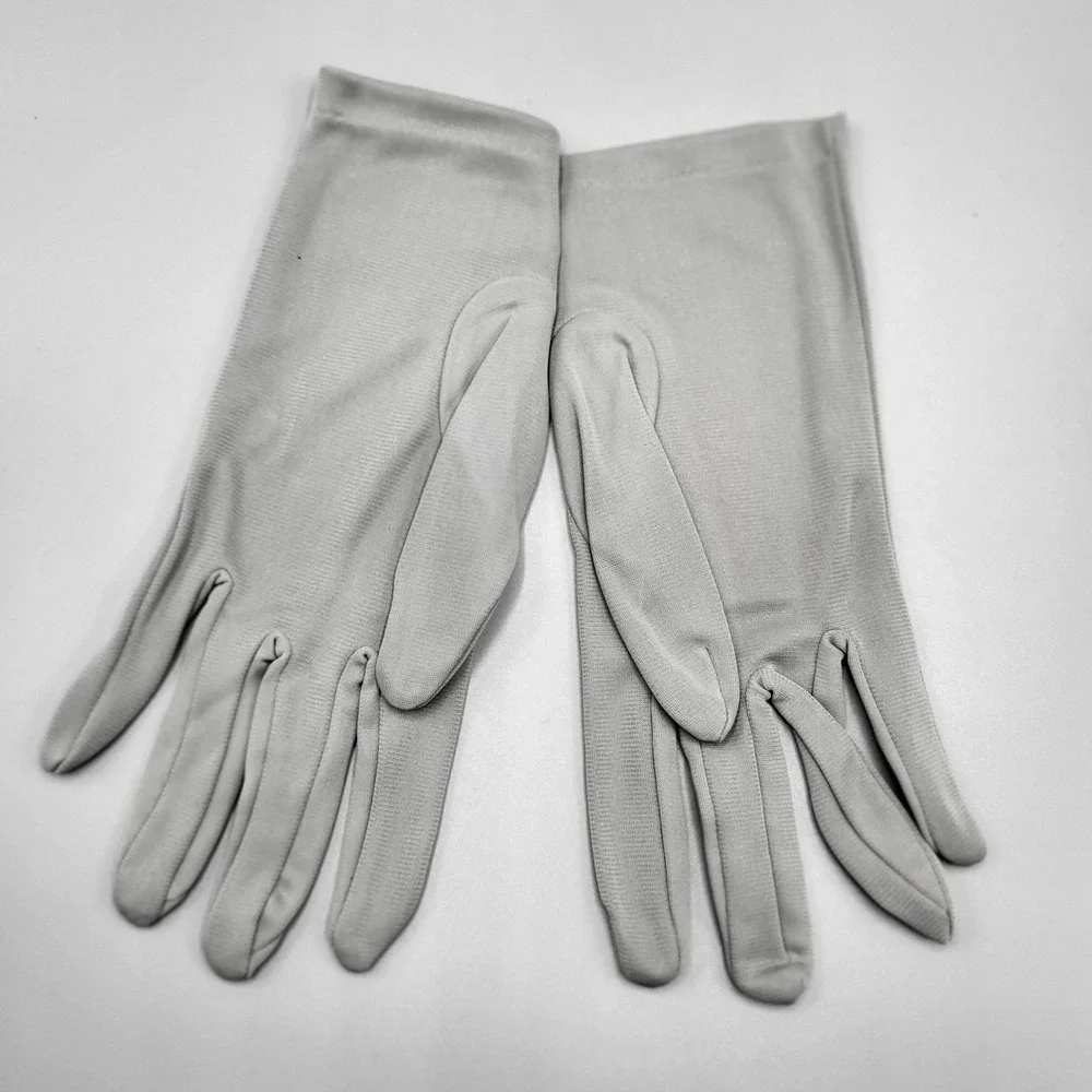 Vintage Dress Gloves Women One Size Stretch Formal Wrist Length Gray New